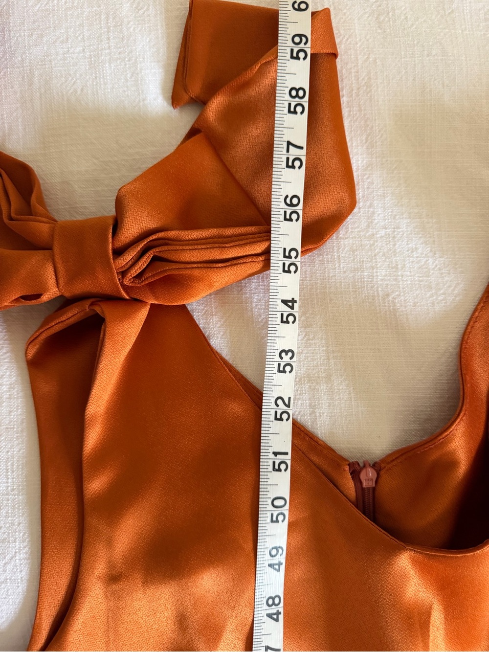 Satin Tie-Shoulder Strap in Burnt Orange Maxi Dress - Picture 9 of 9